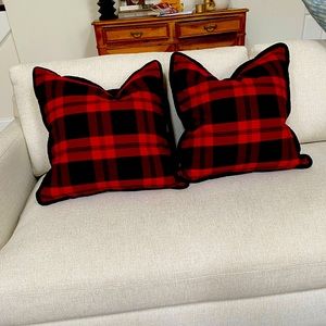 Custom Holiday Plaid Pillow Pair